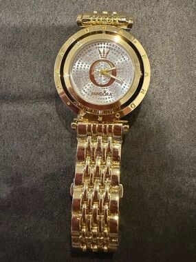 Pandora Gold-Tone Crystal Accent Bracelet Watch